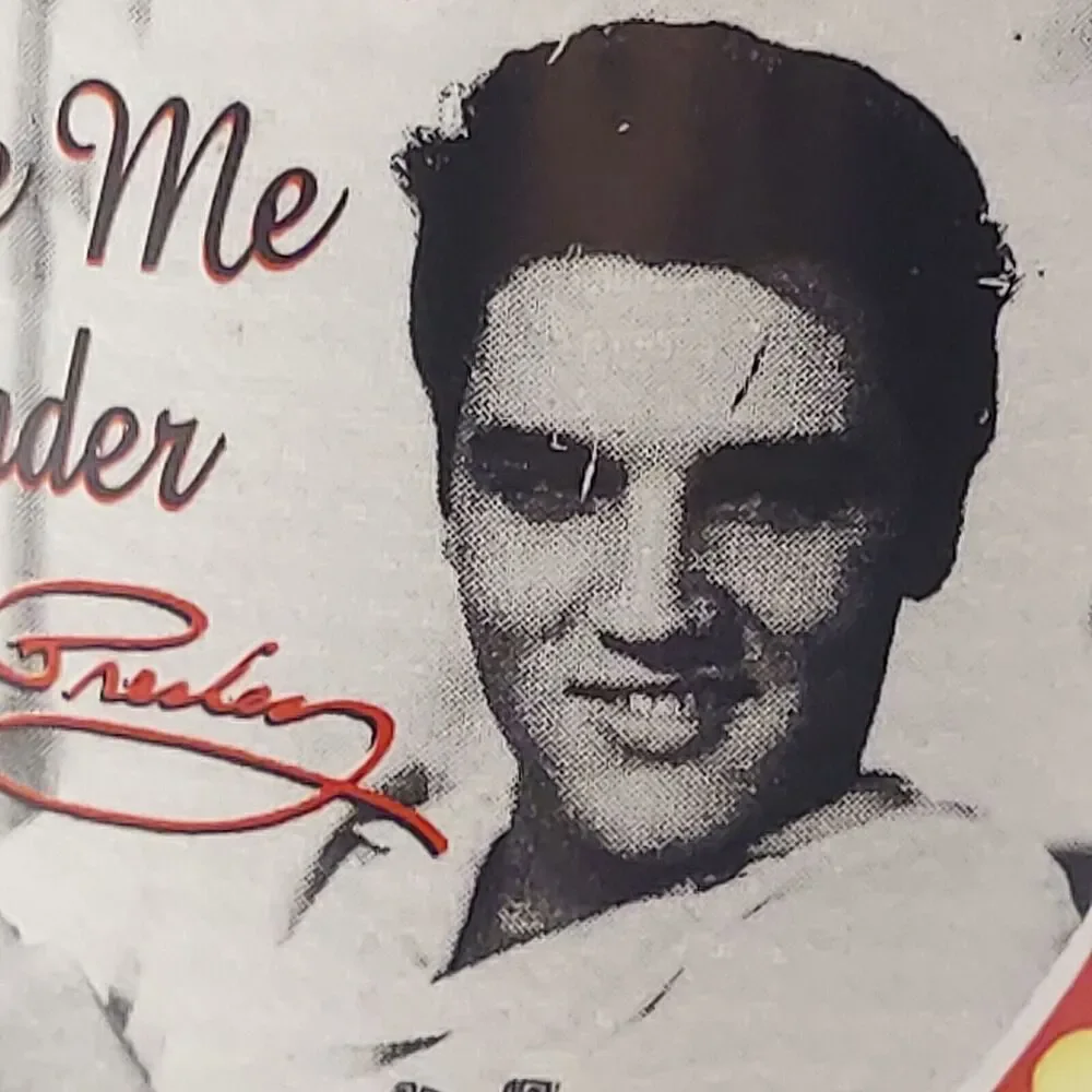 Love Me Tender Elvis Coffee Mug Red and White 3.5